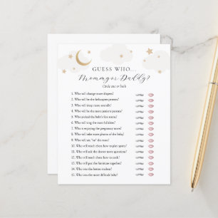 Guess Who Mummy or Daddy Baby Shower game card