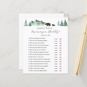 Guess Who Mummy or Daddy Baby Shower game card
