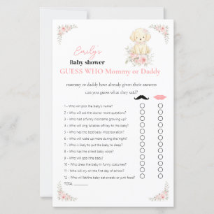 Guess Who? Mummy or Daddy? Baby Shower Game Golden