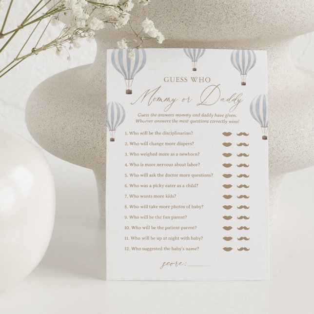 Guess Who Mummy or Daddy Balloon Baby Shower Game Invitation (Creator Uploaded)