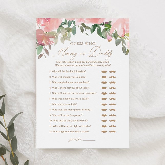 Guess Who Mummy or Daddy Balloon Baby Shower Game Invitation (Creator Uploaded)