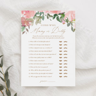 Guess Who Mummy or Daddy Balloon Baby Shower Game Invitation