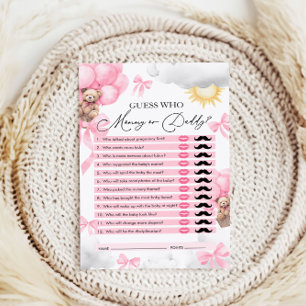 Guess Who, Mummy or Daddy, Bear Baby Shower Game
