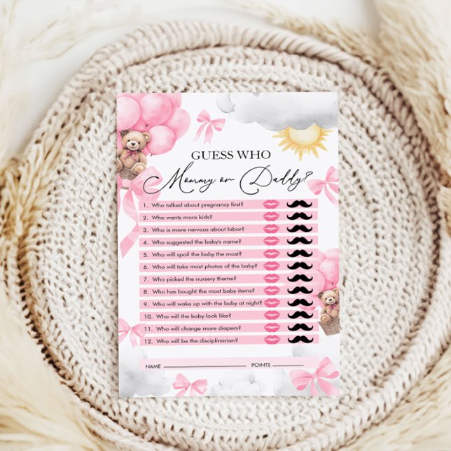 Guess Who, Mummy or Daddy, Bear Baby Shower Game (Creator Uploaded)