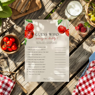 Guess Who Mummy or Daddy Cherry Baby Shower Card