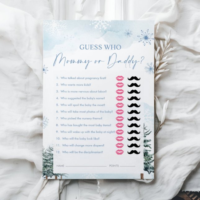 Guess Who, Mummy or Daddy, Winter Baby Shower Game (Creator Uploaded)