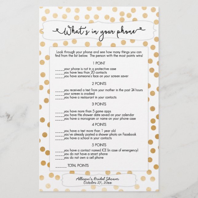 Guess who + phone games, gold dot bridal 3983 (Front)