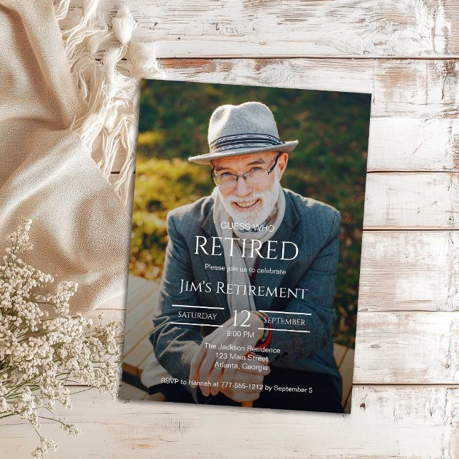 Guess Who Retired Male Photo Invitation (Creator Uploaded)