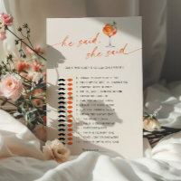 Guess Who Said It Aperol Spritz Bridal Shower Game