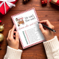 Guess who said it Country Market Bridal game card