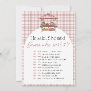 Guess who said it Country Market Bridal game card