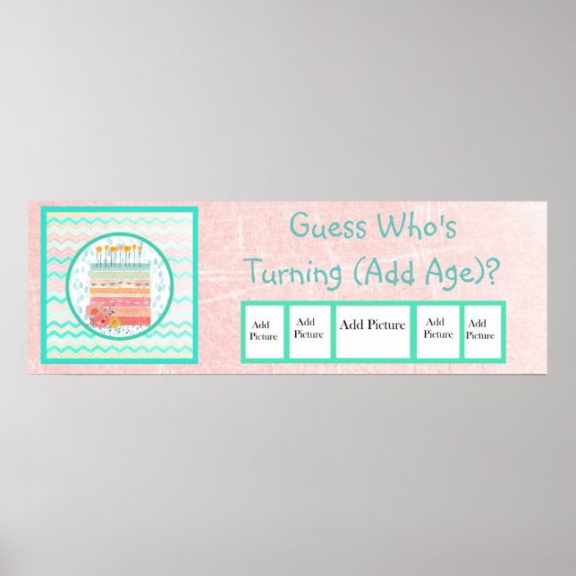 Guess Who Turning Age Birthday Banner Poster (Front)
