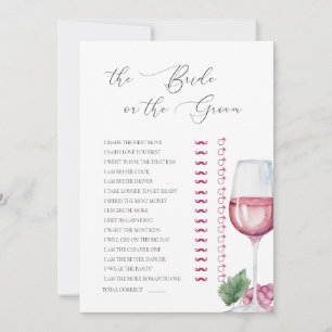Guess Who Vino before Vows Bridal Shower Game Invitation