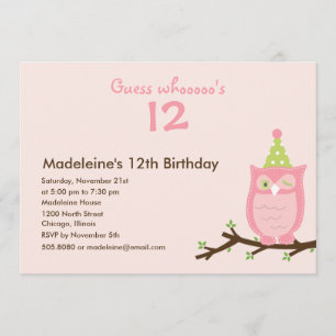 Guess Whooo? Girl Birthday Party Invitation