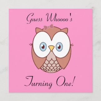Guess Whoooo's , Turning One? Invitation
