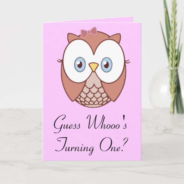 Guess Whooo's Turning One? Invitation (Front)