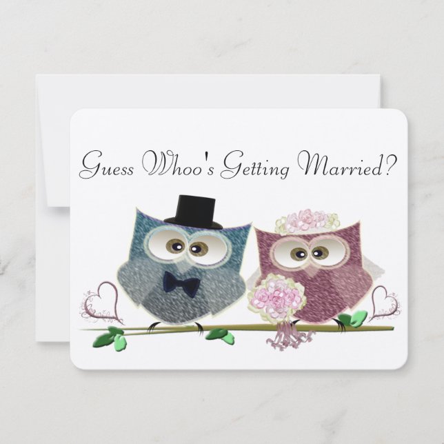 Guess Whoo's Getting Married, Wedding Invitation (Front)