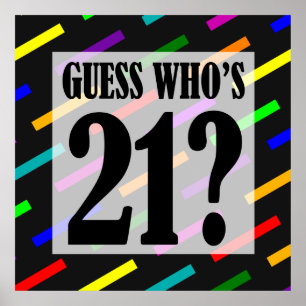 Guess Who's 21 Birthday Party Poster