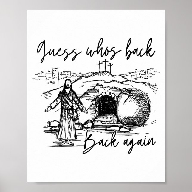 Guess Whos Back Back Again Christian Jesus Easter  Poster (Front)