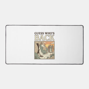 Guess Whos Back Resurrection Humour Vintage Design Desk Mat