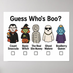 Guess Who's Boo Halloween Party Game 2025 Poster
