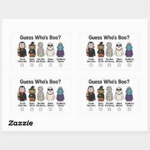 Guess Who's Boo Halloween Party Guessing Game Rectangular Sticker