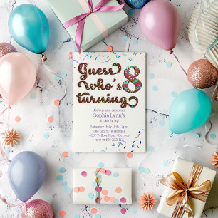 Guess Who's Turning 8 Cookie Invitation