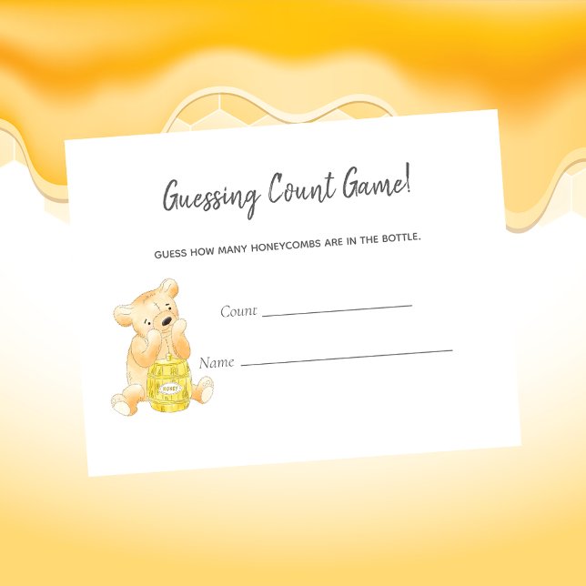 Guessing Count Game Teddy Bear and Bee Enclosure Card (Creator Uploaded)