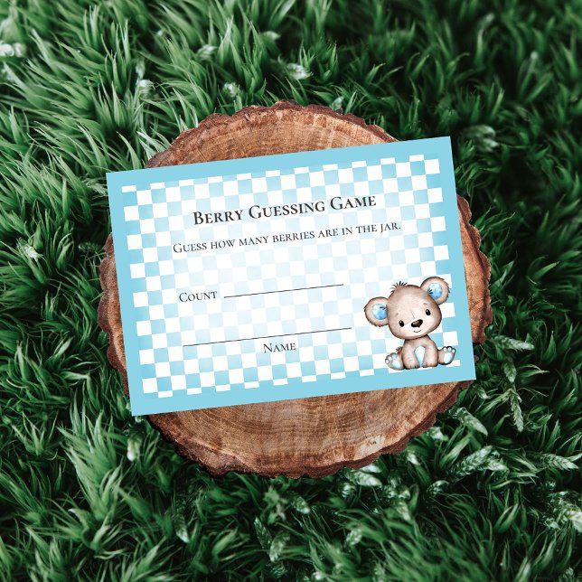 Guessing Count Picnic Baby Shower Game Teddy Bear Enclosure Card (Creator Uploaded)