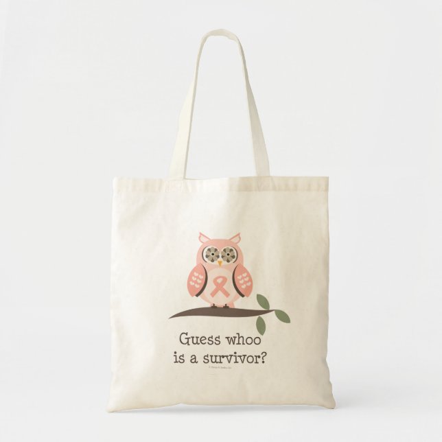 GuessWhooSurvivorPinkRibbon Tote Bag (Front)