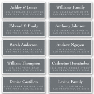 Guest Address Labels: ORDER ON 8" or 6"