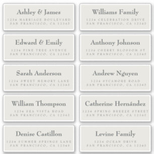 Guest Address Labels: ORDER ON 8" or 6"