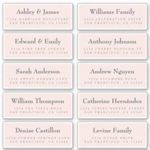 Guest Address Labels: ORDER ON 8" or 6"