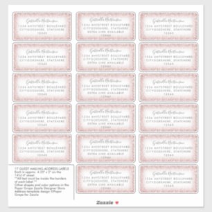 Guest Address Labels Rose Gold Pink Glitter Ombre