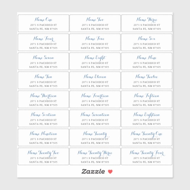 Guest Address Labels with Blue Script (Sheet)