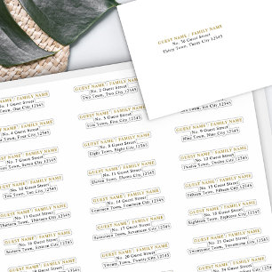 Guest Address List Black and Gold 30x Address