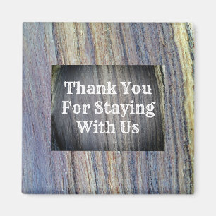 Guest Appreciation Woodgrain Stripe Thank You Magnet