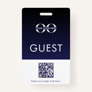 Guest Badge Company Logo QR Code ID Badge
