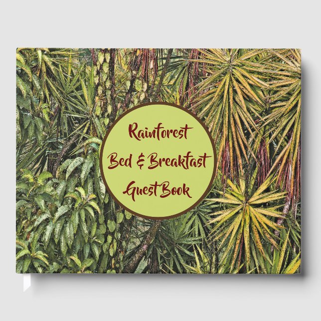 GUEST BK./CUSTOMIZABLE/TROPICAL PLANTS/LEAVES BOOK (Front)
