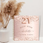 Guest book 21st birthday rose gold blush<br><div class="desc">A guest book for a feminine and glamourous 21st birthday party.  A stylish rose gold background with confetti. Add your name,  text.</div>