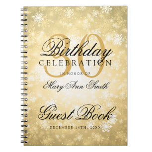 Guest book 30th Birthday Gold Winter Wonderland