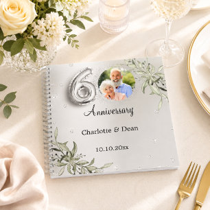 Guest Book 60th wedding anniversary silver photo
