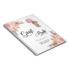Guest book baby shower girl teddy pampas grass