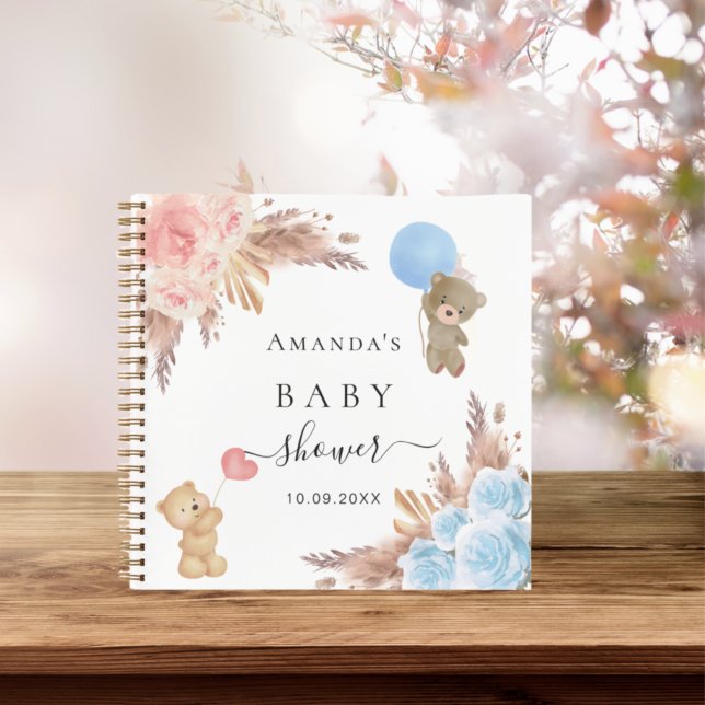 Guest book Baby Shower pampas grass gender reveal (Creator Uploaded)