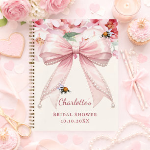Guest book Baby Shower pink bow bride to bee