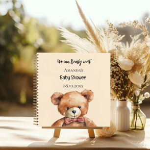 Guest Book Baby Shower teddy bear bearly wait