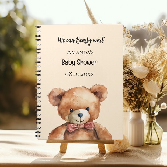 Guest Book Baby Shower teddy bear bearly wait (Creator Uploaded)