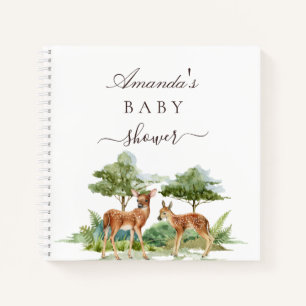 Guest book baby shower woodland animals deer