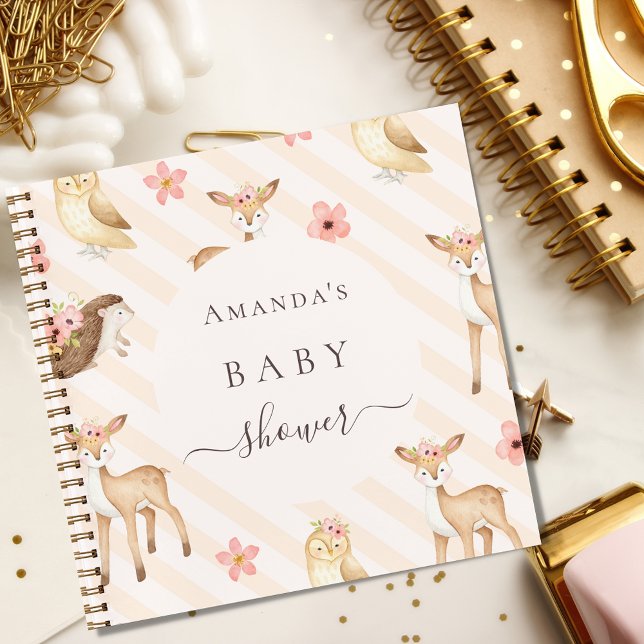 Guest book baby shower woodland animals girl (Creator Uploaded)