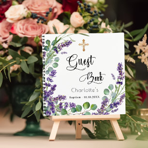 Guest book baptism lavender eucalyptus